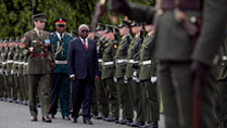 2.	President of the Republic of Mozambique Mr Armando Emilio Guebuza inspecting the Guard  at Aras an Uachtarain during the Presidents 4 day state visit to Ireland from the 3rd to the 6th of June .Photo Chris Bellew / Copyright Fennell Photography 2014