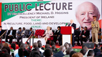 Pictured is President Michael D Higgins  at the Lilongwe University of Agriculture and Natural Resources in Malawi, where he delivered a keynote address titled 'Ireland and Malawi: Working Together to Achieve Food Security’. Photo Chris Bellew /Photography 2014