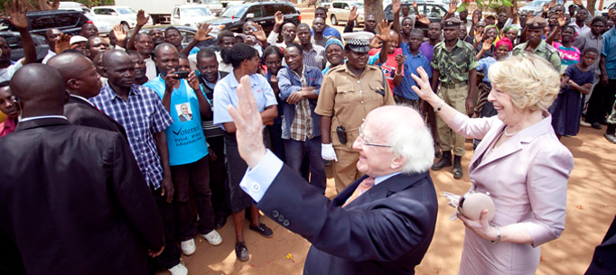 Pictured is President Michael D Higgins and his wife Sabina at the Lilongwe University of Agriculture and Natural Resources in Malawi, prior to  President Higgins delivering a keynote address titled 'Ireland and Malawi: Working Together to Achieve Food Security’. Photo Chris Bellew /Photography 2014