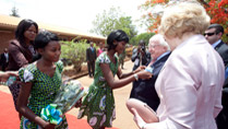 Pictured is President Michael D Higgins and his wife Sabina arriving at the Lilongwe University of Agriculture and Natural Resources in Malawi, where President Higgins delivered a keynote address titled 'Ireland and Malawi: Working Together to Achieve Food Security'. Photo Chris Bellew /Photography 2014